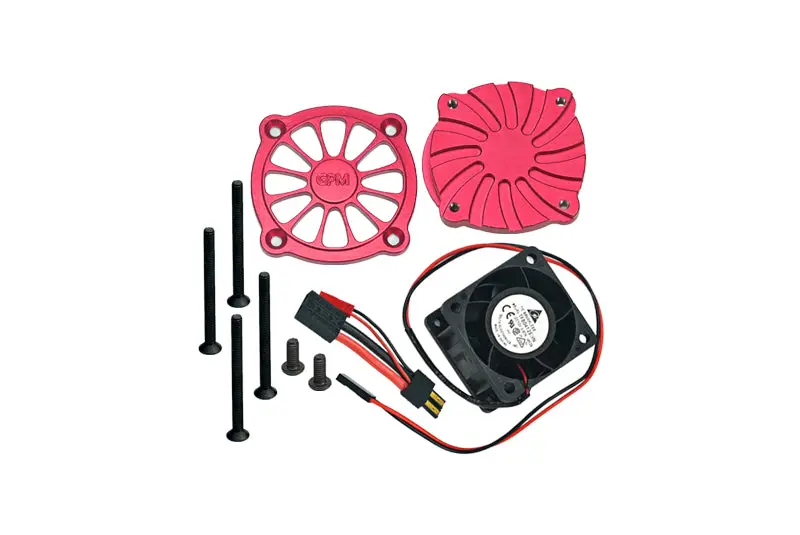 Traxxas Unlimited Desert Racer 4X4 (#85076-4) Aluminum Motor Heatsink With Cooling Fan - 1 Set Red 1