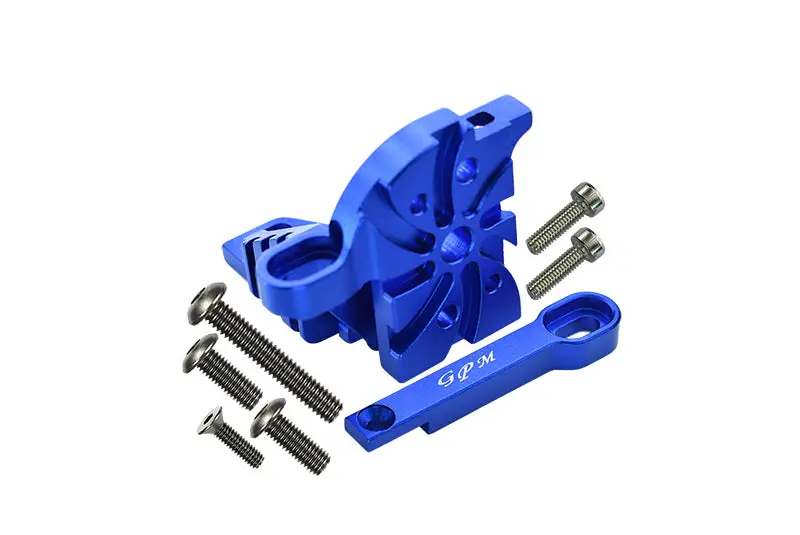 Traxxas Unlimited Desert Racer 4X4 (#85076-4) Aluminum Motor Mount With Heat Sink Fins - 1 Set Blue 1