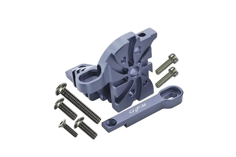 Traxxas Unlimited Desert Racer 4X4 (#85076-4) Aluminum Motor Mount With Heat Sink Fins - 1 Set Gray Silver 1