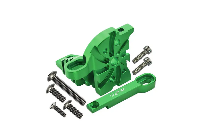 Traxxas Unlimited Desert Racer 4X4 (#85076-4) Aluminum Motor Mount With Heat Sink Fins - 1 Set Green 1