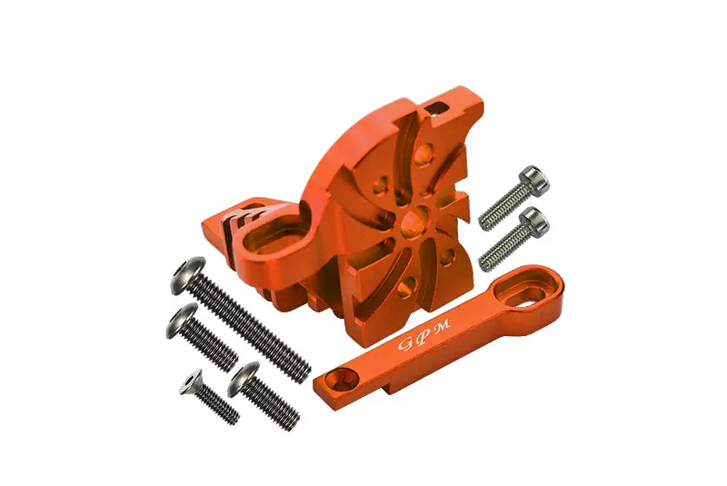 Traxxas Unlimited Desert Racer 4X4 (#85076-4) Aluminum Motor Mount With Heat Sink Fins - 1 Set Orange 1