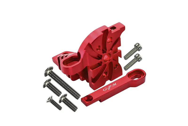 Traxxas Unlimited Desert Racer 4X4 (#85076-4) Aluminum Motor Mount With Heat Sink Fins - 1 Set Red 1