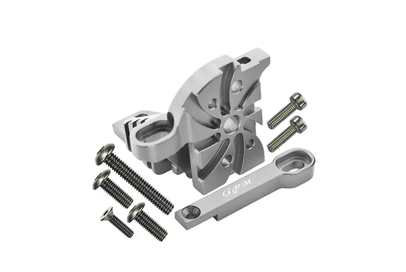 Traxxas Unlimited Desert Racer 4X4 (#85076-4) Aluminum Motor Mount With Heat Sink Fins - 1 Set Silver 1
