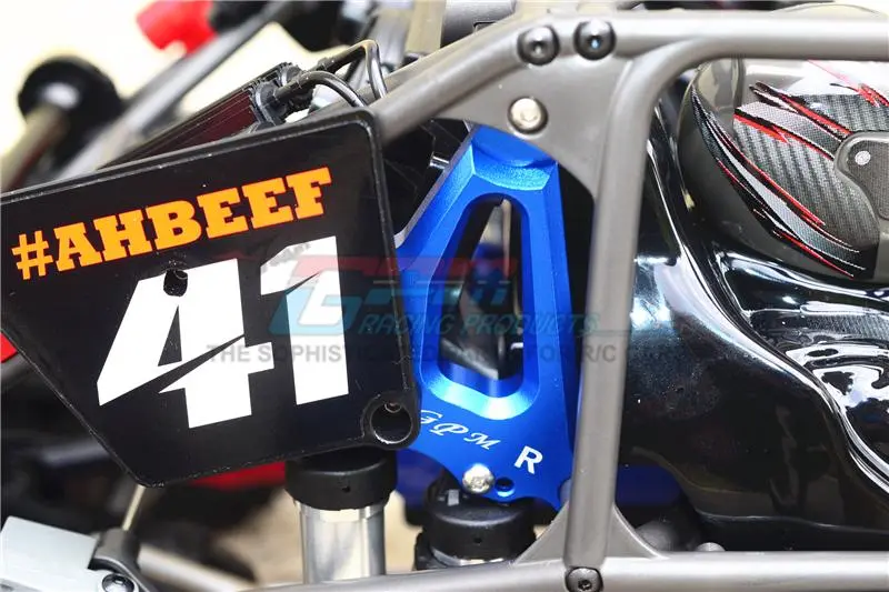 Traxxas Unlimited Desert Racer 4X4 (#85076-4) Aluminum Rear Damper Mount - 1Pr Set Blue 2