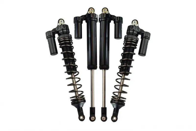 Traxxas Unlimited Desert Racer 4X4 (#85076-4) Aluminum Rear L-Shape Piggy Back Damper - 4Pc Set Black 1