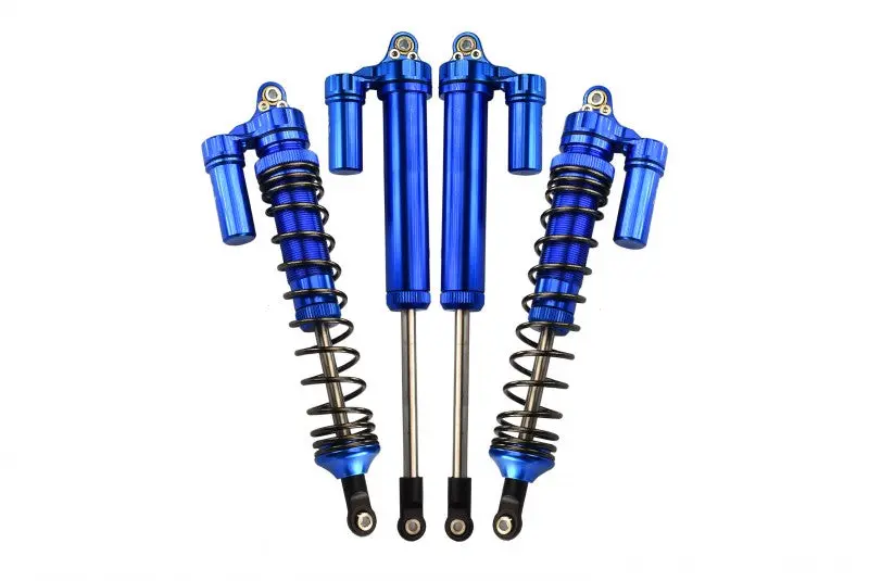 Traxxas Unlimited Desert Racer 4X4 (#85076-4) Aluminum Rear L-Shape Piggy Back Damper - 4Pc Set Blue 1