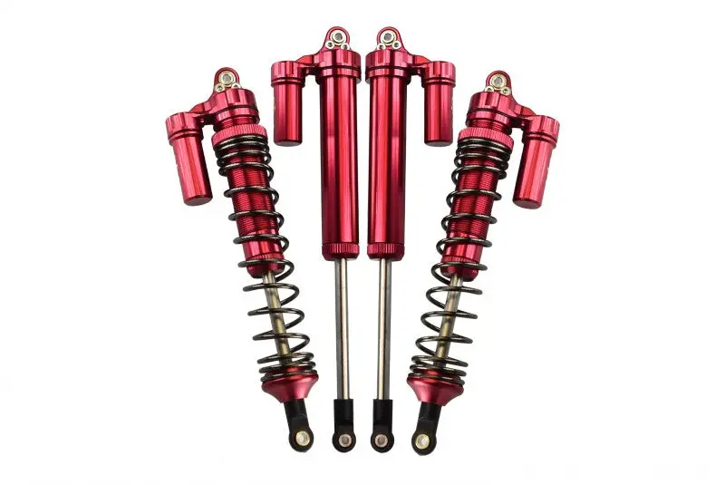 Traxxas Unlimited Desert Racer 4X4 (#85076-4) Aluminum Rear L-Shape Piggy Back Damper - 4Pc Set Red 1