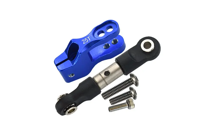 Traxxas Unlimited Desert Racer 4X4 (#85076-4) Aluminum Servo Horn With Sst Adjustable Tie Rods - 5Pc Set Blue 1