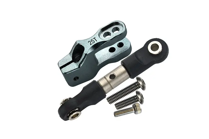 Traxxas Unlimited Desert Racer 4X4 (#85076-4) Aluminum Servo Horn With Sst Adjustable Tie Rods - 5Pc Set Gray Silver 1