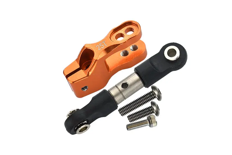 Traxxas Unlimited Desert Racer 4X4 (#85076-4) Aluminum Servo Horn With Sst Adjustable Tie Rods - 5Pc Set Orange 1