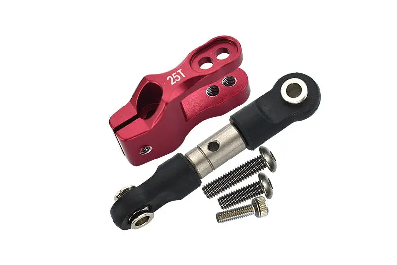 Traxxas Unlimited Desert Racer 4X4 (#85076-4) Aluminum Servo Horn With Sst Adjustable Tie Rods - 5Pc Set Red 1
