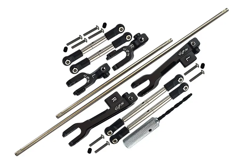 Traxxas Unlimited Desert Racer 4X4 (#85076-4) Spring Steel Front + Rear Sway Bar & Aluminum Sway Bar Arm & Stainless Steel Linkage - 23Pc Set Black 1