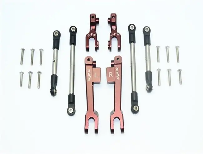 Traxxas Unlimited Desert Racer 4X4 (#85076-4) Spring Steel Front + Rear Sway Bar & Aluminum Sway Bar Arm & Stainless Steel Linkage - 23Pc Set Brown 1