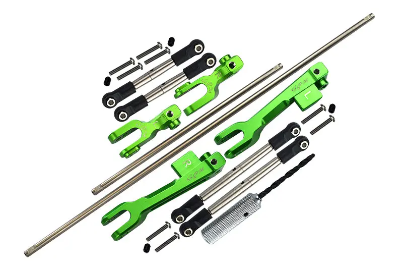 Traxxas Unlimited Desert Racer 4X4 (#85076-4) Spring Steel Front + Rear Sway Bar & Aluminum Sway Bar Arm & Stainless Steel Linkage - 23Pc Set Green 1