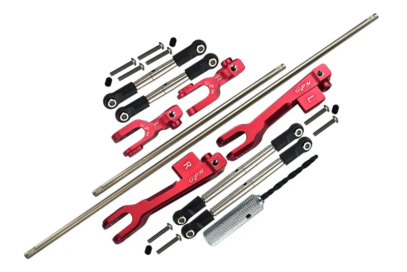 Traxxas Unlimited Desert Racer 4X4 (#85076-4) Spring Steel Front + Rear Sway Bar & Aluminum Sway Bar Arm & Stainless Steel Linkage - 23Pc Set Red 1