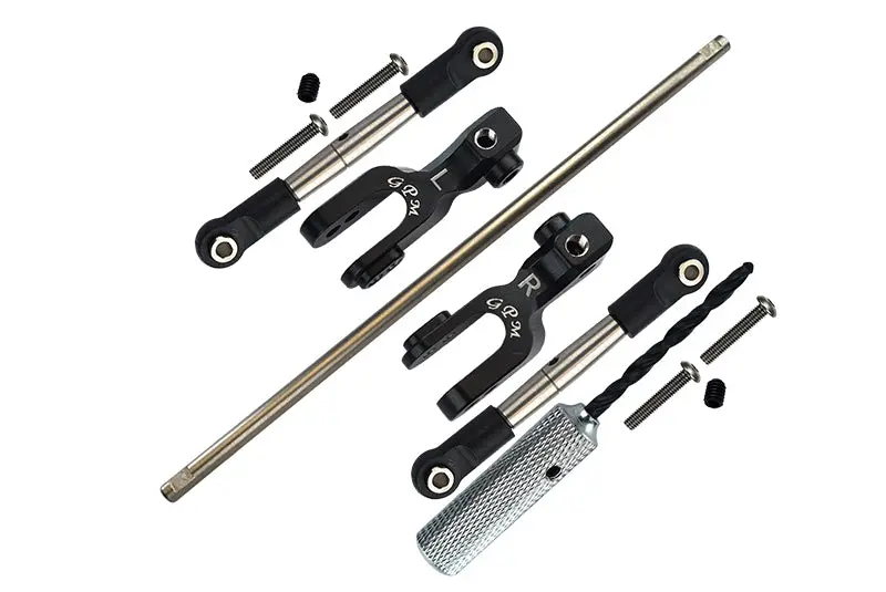 Traxxas Unlimited Desert Racer 4X4 (#85076-4) Spring Steel Front Sway Bar & Aluminum Sway Bar Arm & Stainless Steel Linkage - 12Pc Set Black 1