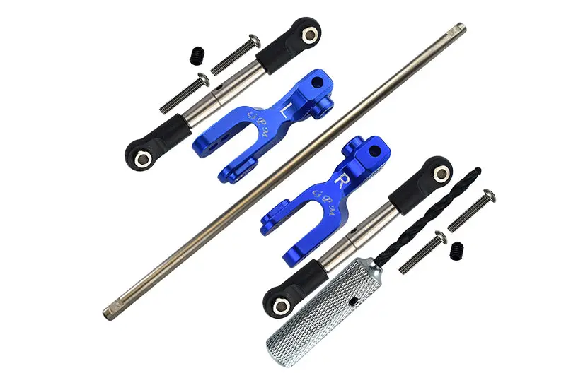 Traxxas Unlimited Desert Racer 4X4 (#85076-4) Spring Steel Front Sway Bar & Aluminum Sway Bar Arm & Stainless Steel Linkage - 12Pc Set Blue 1