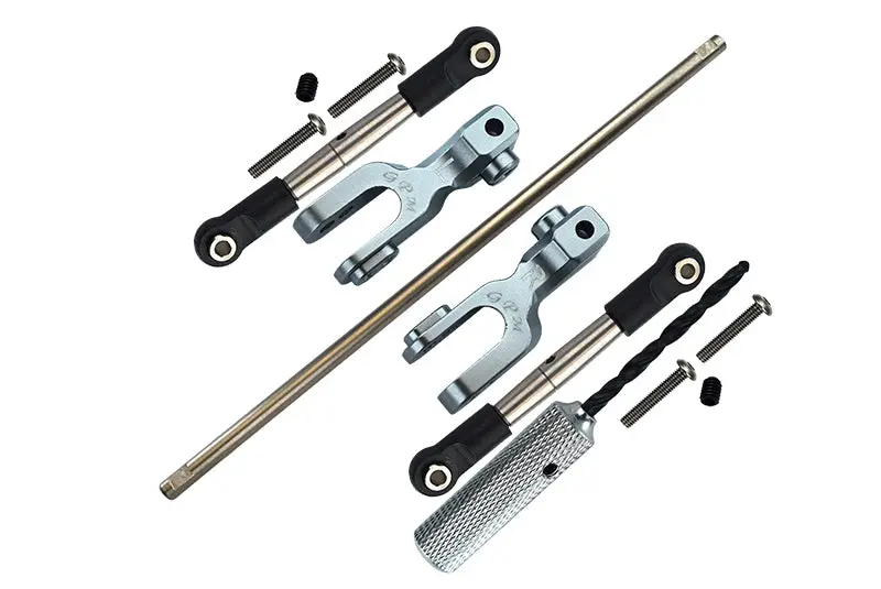 Traxxas Unlimited Desert Racer 4X4 (#85076-4) Spring Steel Front Sway Bar & Aluminum Sway Bar Arm & Stainless Steel Linkage - 12Pc Set Gray Silver 1