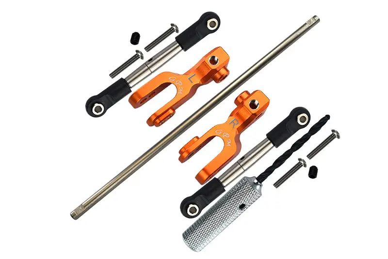 Traxxas Unlimited Desert Racer 4X4 (#85076-4) Spring Steel Front Sway Bar & Aluminum Sway Bar Arm & Stainless Steel Linkage - 12Pc Set Orange 1