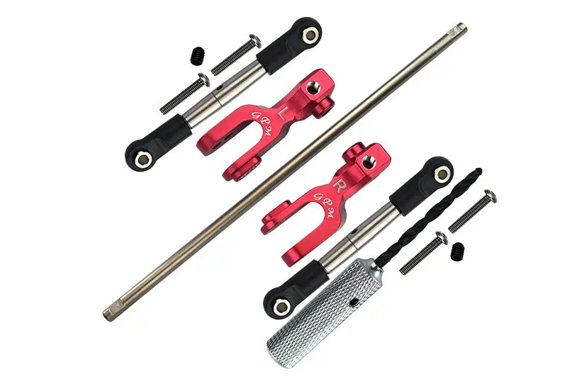 Traxxas Unlimited Desert Racer 4X4 (#85076-4) Spring Steel Front Sway Bar & Aluminum Sway Bar Arm & Stainless Steel Linkage - 12Pc Set Red 1