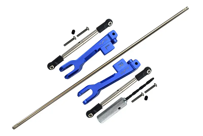 Traxxas Unlimited Desert Racer 4X4 (#85076-4) Spring Steel Rear Sway Bar & Aluminum Sway Bar Arm & Stainless Steel Linkage - 12Pc Set Blue 1
