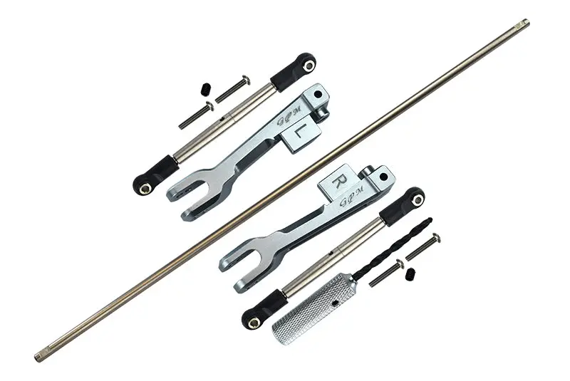 Traxxas Unlimited Desert Racer 4X4 (#85076-4) Spring Steel Rear Sway Bar & Aluminum Sway Bar Arm & Stainless Steel Linkage - 12Pc Set Gray Silver 1