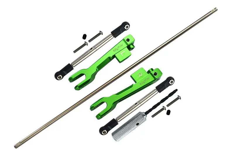 Traxxas Unlimited Desert Racer 4X4 (#85076-4) Spring Steel Rear Sway Bar & Aluminum Sway Bar Arm & Stainless Steel Linkage - 12Pc Set Green 1