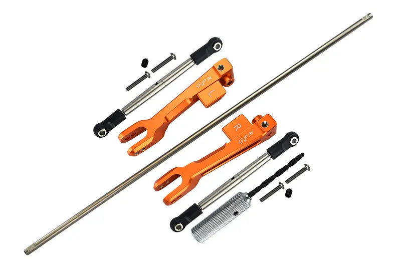 Traxxas Unlimited Desert Racer 4X4 (#85076-4) Spring Steel Rear Sway Bar & Aluminum Sway Bar Arm & Stainless Steel Linkage - 12Pc Set Orange 1