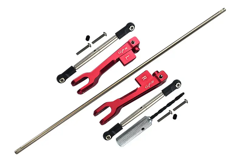 Traxxas Unlimited Desert Racer 4X4 (#85076-4) Spring Steel Rear Sway Bar & Aluminum Sway Bar Arm & Stainless Steel Linkage - 12Pc Set Red 1