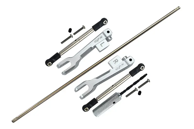 Traxxas Unlimited Desert Racer 4X4 (#85076-4) Spring Steel Rear Sway Bar & Aluminum Sway Bar Arm & Stainless Steel Linkage - 12Pc Set Silver 1