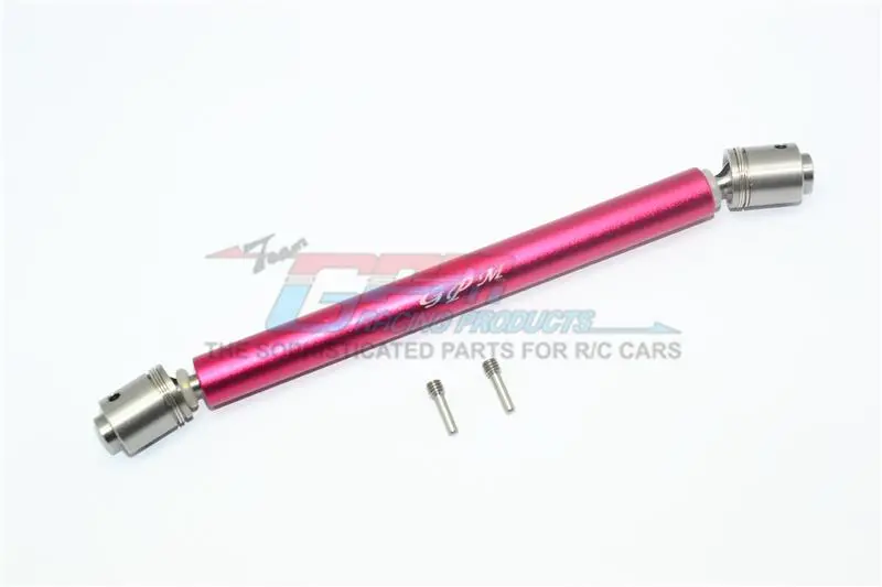 Traxxas Unlimited Desert Racer 4X4 (#85076-4) Stainless Steel #304 + Aluminum Rear Drive Shaft - 1Pc Set Red 1