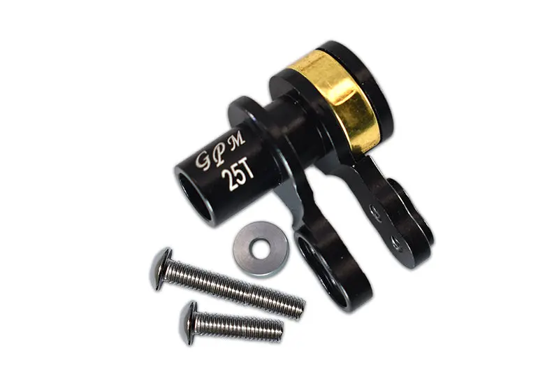 Traxxas X-Maxx 4X4 Aluminum 25T Servo Horn With Built-In Spring - 1 Set Black 1
