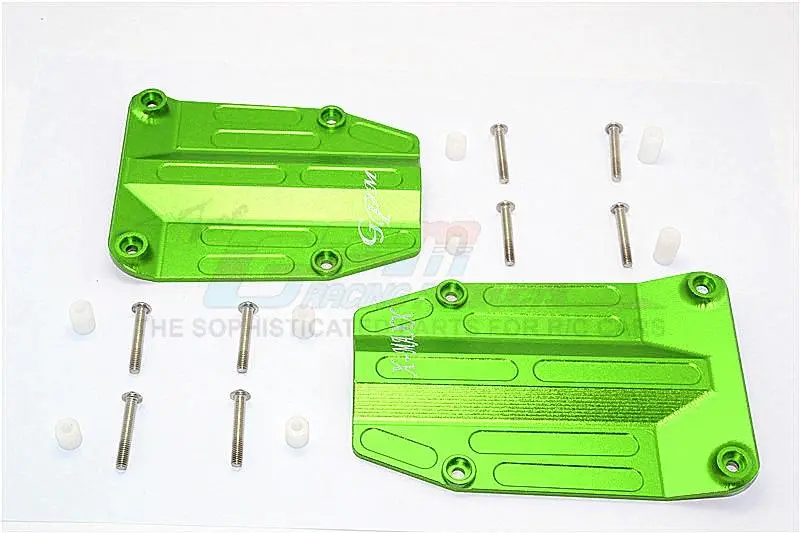 Traxxas X-Maxx 4X4 Aluminum Centre Skid Plate - 2Pc Set Green 1