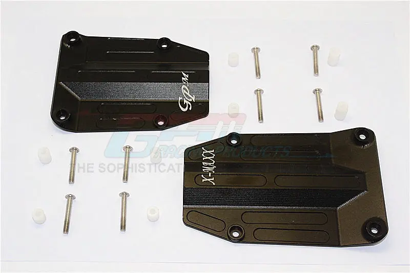 Traxxas X-Maxx 4X4 Aluminum Centre Skid Plate - 2Pcs Set Black 1