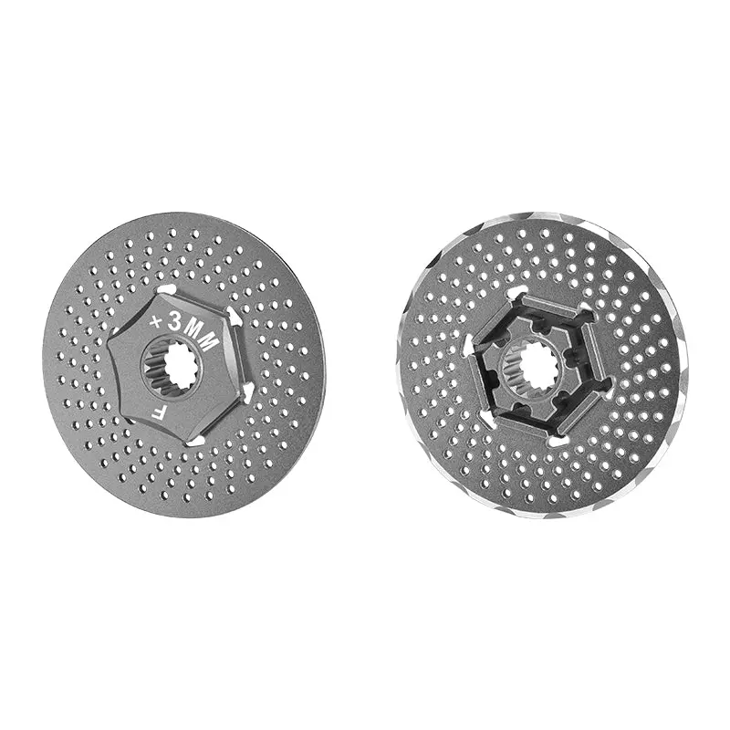 Traxxas X-Maxx 4X4 Aluminum Front Wheel Hex Claw +3Mm With Brake Disk - 2Pcs Gray Silver 1