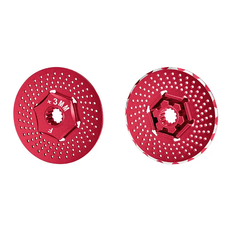 Traxxas X-Maxx 4X4 Aluminum Front Wheel Hex Claw +3Mm With Brake Disk - 2Pcs Red 1