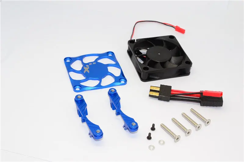Traxxas X-Maxx 4X4 Aluminum Motor Heatsink With Cooling Fan - 1 Set Blue 1