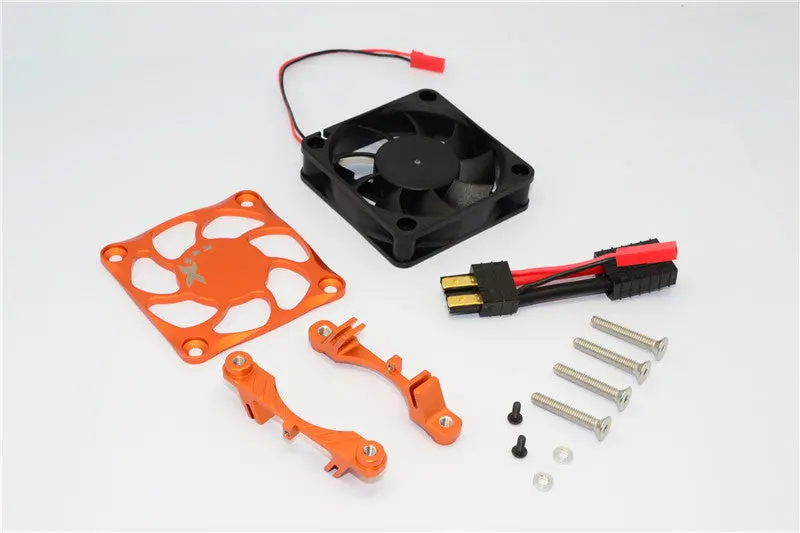 Traxxas X-Maxx 4X4 Aluminum Motor Heatsink With Cooling Fan - 1 Set Orange 1
