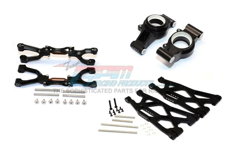 Traxxas X-Maxx 4X4 Aluminum Rear Upper + Lower Arms + Knuckle Arms Set - 40Pc Set Black 1