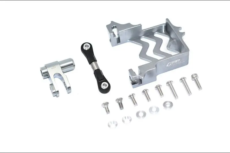 Traxxas X Maxx 4X4 Aluminum Servo Mount + Stainless Steel Tie Rod + 25T Aluminum Servo Horn (For X Maxx 6S / 8S) - 16Pc Set Gray Silver 1