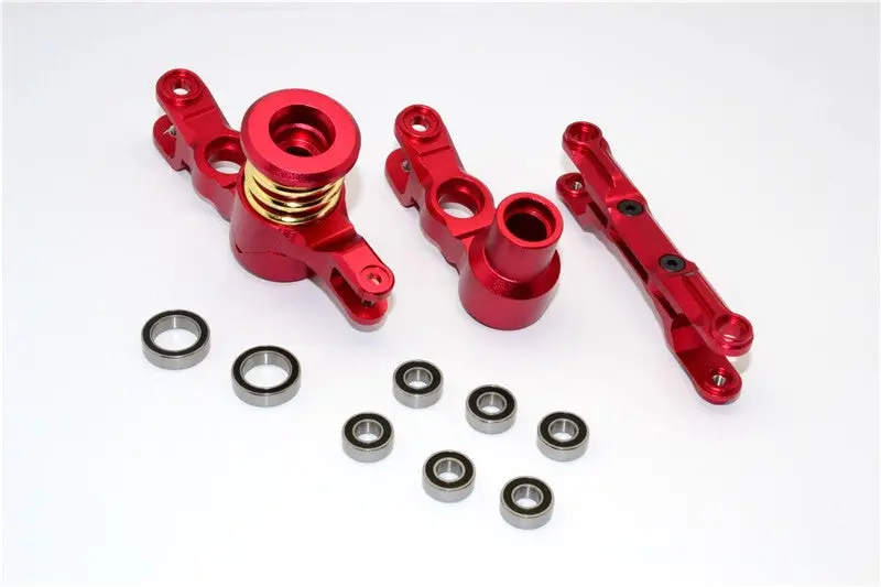 Traxxas X-Maxx 4X4 Aluminum Steering Assembly - 1 Set Red 1
