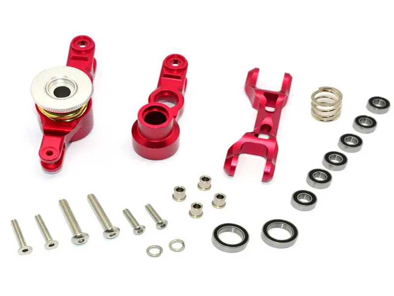 Traxxas X-Maxx 4X4 Aluminum Steering Assembly - 1 Set Red 1
