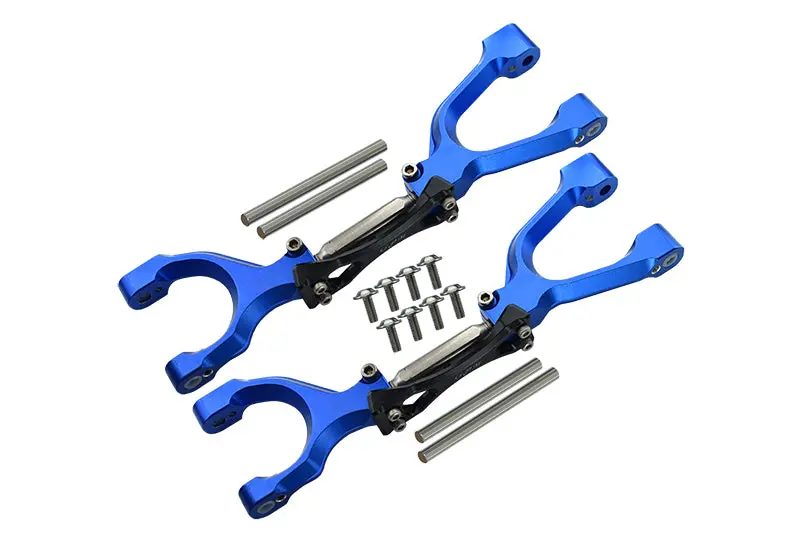 Traxxas X-Maxx 4X4 Spring Steel + Aluminum Supporting Mount With Front / Rear Upper Arms - 1Pr Set Blue+Black 1