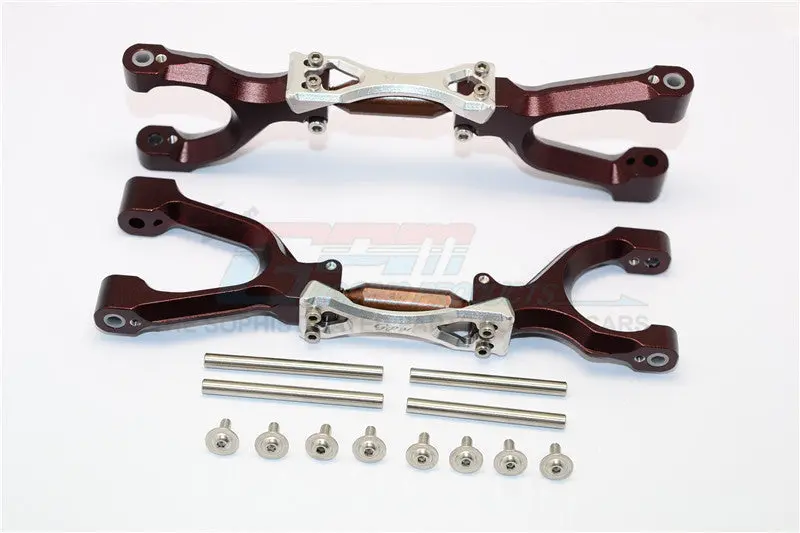 Traxxas X-Maxx 4X4 Spring Steel + Aluminum Supporting Mount With Front / Rear Upper Arms - 1Pr Set Brown+Silver 1