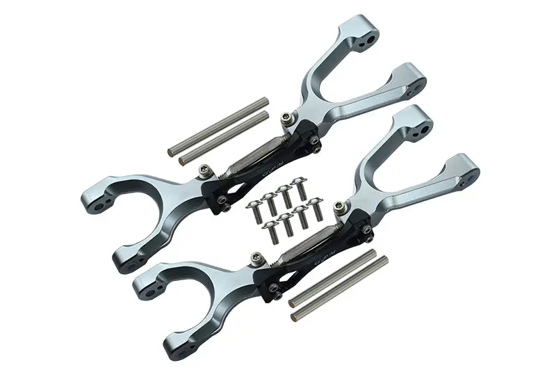 Traxxas X-Maxx 4X4 Spring Steel + Aluminum Supporting Mount With Front / Rear Upper Arms - 1Pr Set Gray+Black 1