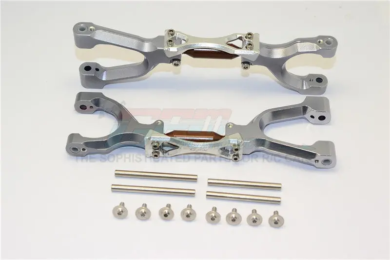 Traxxas X-Maxx 4X4 Spring Steel + Aluminum Supporting Mount With Front / Rear Upper Arms - 1Pr Set Gray+Silver 1