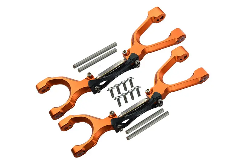 Traxxas X-Maxx 4X4 Spring Steel + Aluminum Supporting Mount With Front / Rear Upper Arms - 1Pr Set Orange+Black 1