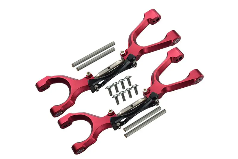 Traxxas X-Maxx 4X4 Spring Steel + Aluminum Supporting Mount With Front / Rear Upper Arms - 1Pr Set Red+Black 1