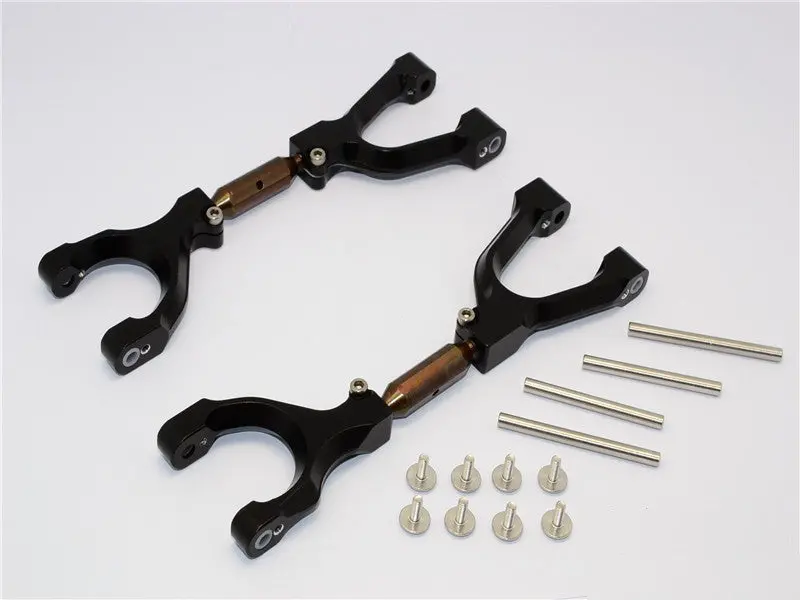 Traxxas X-Maxx 4X4 Spring Steel+Aluminum Front/Rear Adjustable Upper Arms - 1Pr Set Black 1