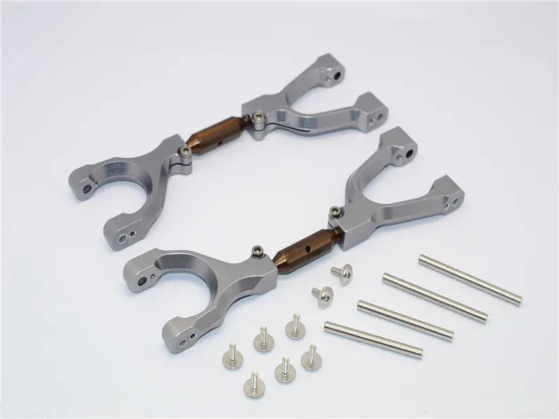 Traxxas X-Maxx 4X4 Spring Steel+Aluminum Front/Rear Adjustable Upper Arms - 1Pr Set Gray Silver 1